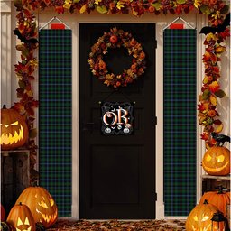 ScotsTee Shop Scottish Murray 1830-40 Tartan Front Porch Sign Set, Hanging Banner Set