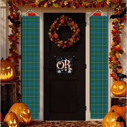 ScotsTee Shop Scottish Hay Hunting Tartan Front Porch Sign Set, Hanging Banner Set