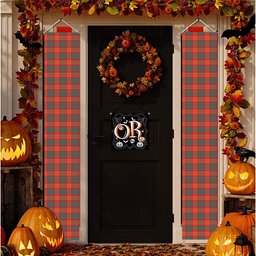 ScotsTee Shop Scottish MacNab Ancient Tartan Front Porch Sign Set, Hanging Banner Set