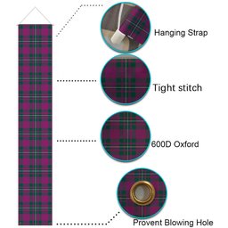 ScotsTee Shop Scottish Gregor Hunting Modern Tartan Front Porch Sign Set, Hanging Banner Set