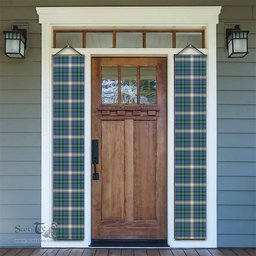 ScotsTee Shop Scottish MacDowall Modern Tartan Front Porch Sign Set, Hanging Banner Set