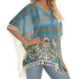 ScotsTee Shop Scottish Agnew Ancient Tartan Scotland Royal Golden Thistle Square Fringed Shawl
