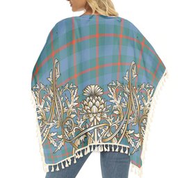 ScotsTee Shop Scottish Agnew Ancient Tartan Scotland Royal Golden Thistle Square Fringed Shawl