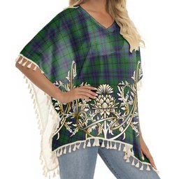 ScotsTee Shop Scottish Austin Tartan Scotland Royal Golden Thistle Square Fringed Shawl