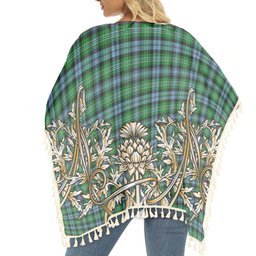 ScotsTee Shop Scottish Arbuthnot Ancient Tartan Scotland Royal Golden Thistle Square Fringed Shawl