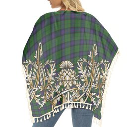 ScotsTee Shop Scottish Armstrong Tartan Scotland Royal Golden Thistle Square Fringed Shawl