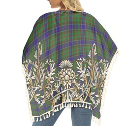 ScotsTee Shop Scottish Adam Tartan Scotland Royal Golden Thistle Square Fringed Shawl