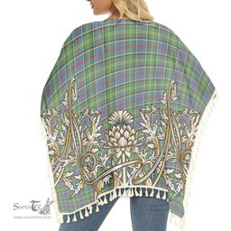ScotsTee Shop Scottish Ayrshire District Tartan Scotland Royal Golden Thistle Square Fringed Shawl