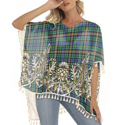 ScotsTee Shop Scottish Allison SC Tartan Scotland Royal Golden Thistle Square Fringed Shawl