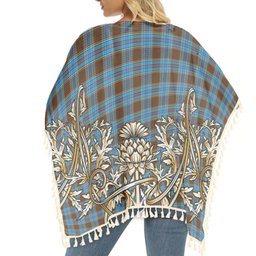ScotsTee Shop Scottish Anderson SC Tartan Scotland Royal Golden Thistle Square Fringed Shawl