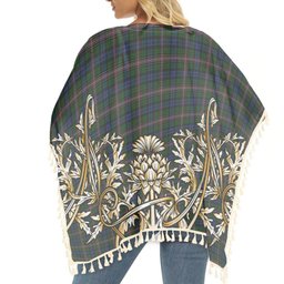 ScotsTee Shop Scottish Alison Tartan Scotland Royal Golden Thistle Square Fringed Shawl