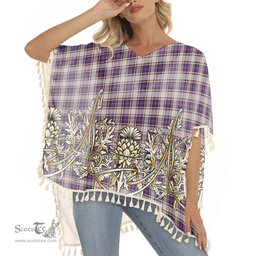 ScotsTee Shop Scottish Bruce of Kinnaird Dress (Dance) Tartan Scotland Royal Golden Thistle Square Fringed Shawl