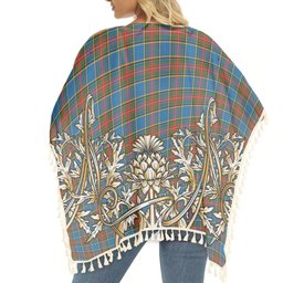 ScotsTee Shop Scottish Bethune Ancient Tartan Scotland Royal Golden Thistle Square Fringed Shawl