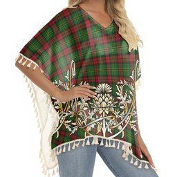 ScotsTee Shop Scottish Blackstock Hunting Tartan Scotland Royal Golden Thistle Square Fringed Shawl
