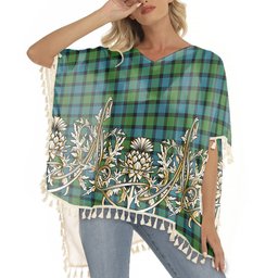 ScotsTee Shop Scottish Blair Ancient Tartan Scotland Royal Golden Thistle Square Fringed Shawl