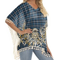 ScotsTee Shop Scottish Balfour Geiner, Alwyn Tartan Scotland Royal Golden Thistle Square Fringed Shawl