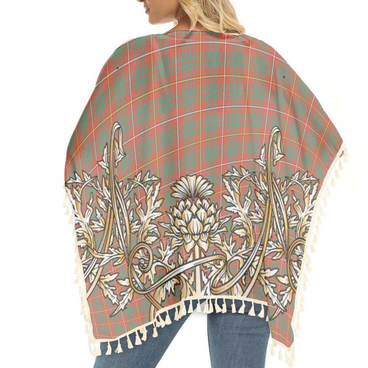 ScotsTee Shop Scottish Bruce Ancient Tartan Scotland Royal Golden Thistle Square Fringed Shawl