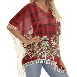 ScotsTee Shop Scottish Buie Tartan Scotland Royal Golden Thistle Square Fringed Shawl