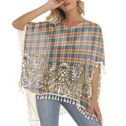 ScotsTee Shop Scottish Buchanan Ancient Tartan Scotland Royal Golden Thistle Square Fringed Shawl