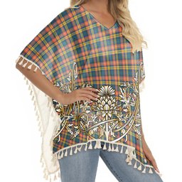 ScotsTee Shop Scottish Buchanan Ancient Tartan Scotland Royal Golden Thistle Square Fringed Shawl