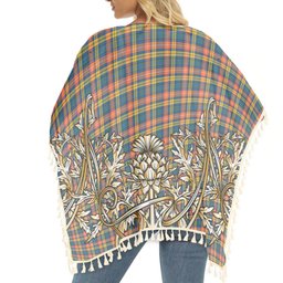 ScotsTee Shop Scottish Buchanan Ancient Tartan Scotland Royal Golden Thistle Square Fringed Shawl
