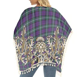 ScotsTee Shop Scottish Baillie Highland Society Modern Tartan Scotland Royal Golden Thistle Square Fringed Shawl