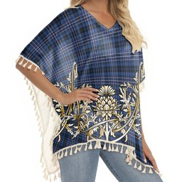 ScotsTee Shop Scottish Brodie Countryfare Modern Tartan Scotland Royal Golden Thistle Square Fringed Shawl