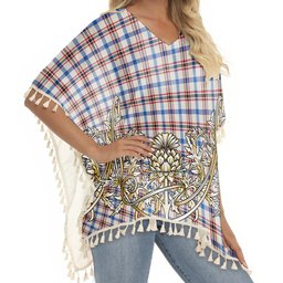 ScotsTee Shop Scottish Boswell Dress Modern Tartan Scotland Royal Golden Thistle Square Fringed Shawl