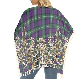 ScotsTee Shop Scottish Baillie Highland Society Ancient Tartan Scotland Royal Golden Thistle Square Fringed Shawl