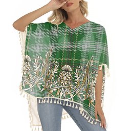 ScotsTee Shop Scottish Bryant Tartan Scotland Royal Golden Thistle Square Fringed Shawl