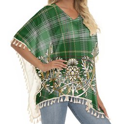 ScotsTee Shop Scottish Bryant Tartan Scotland Royal Golden Thistle Square Fringed Shawl