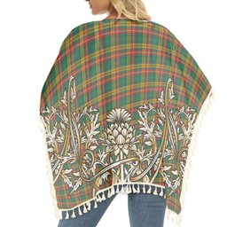 ScotsTee Shop Scottish Buchanan Ancient Clan Tartan Scotland Royal Golden Thistle Square Fringed Shawl