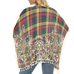 ScotsTee Shop Scottish Buchanan Tartan Scotland Royal Golden Thistle Square Fringed Shawl