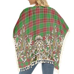 ScotsTee Shop Scottish Baxter Modern Tartan Scotland Royal Golden Thistle Square Fringed Shawl