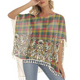 ScotsTee Shop Scottish Buchanan 1800 Tartan Scotland Royal Golden Thistle Square Fringed Shawl