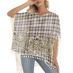 ScotsTee Shop Scottish Baillie Dress Modern Clan Tartan Scotland Royal Golden Thistle Square Fringed Shawl