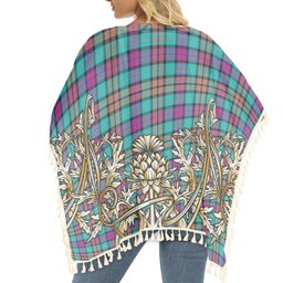 ScotsTee Shop Scottish Buchanan Inauguration Tartan Scotland Royal Golden Thistle Square Fringed Shawl