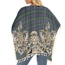 ScotsTee Shop Scottish Bannatyne Tartan Scotland Royal Golden Thistle Square Fringed Shawl