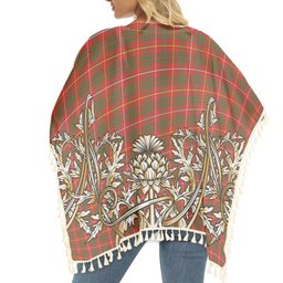 ScotsTee Shop Scottish Bruce Modern Tartan Scotland Royal Golden Thistle Square Fringed Shawl
