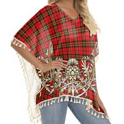 ScotsTee Shop Scottish Brodie Modern Tartan Scotland Royal Golden Thistle Square Fringed Shawl