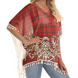 ScotsTee Shop Scottish Bain Tartan Scotland Royal Golden Thistle Square Fringed Shawl