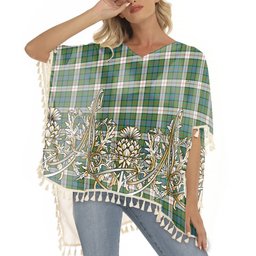 ScotsTee Shop Scottish Blair Dress Ancient Tartan Scotland Royal Golden Thistle Square Fringed Shawl