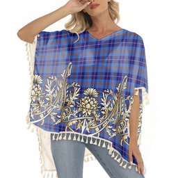 ScotsTee Shop Scottish Bryson 1988 Tartan Scotland Royal Golden Thistle Square Fringed Shawl
