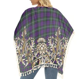 ScotsTee Shop Scottish Baillie Highland Society Tartan Scotland Royal Golden Thistle Square Fringed Shawl