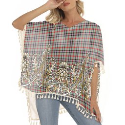 ScotsTee Shop Scottish Bruce of Kinnaird Modern Tartan Scotland Royal Golden Thistle Square Fringed Shawl