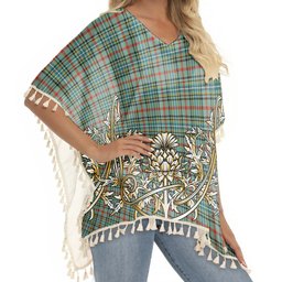 ScotsTee Shop Scottish Bisset Ancient Tartan Scotland Royal Golden Thistle Square Fringed Shawl