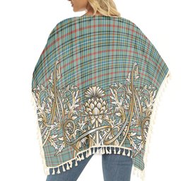 ScotsTee Shop Scottish Bisset Ancient Tartan Scotland Royal Golden Thistle Square Fringed Shawl