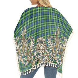 ScotsTee Shop Scottish Campbell of Breadalbane Ancient Tartan Scotland Royal Golden Thistle Square Fringed Shawl