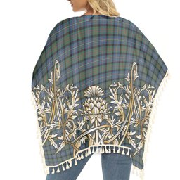 ScotsTee Shop Scottish Cameron of Erracht Ancient Tartan Scotland Royal Golden Thistle Square Fringed Shawl
