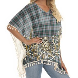 ScotsTee Shop Scottish Craig Modern Tartan Scotland Royal Golden Thistle Square Fringed Shawl